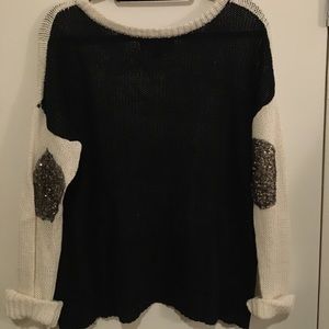 Sequined elbow sweater